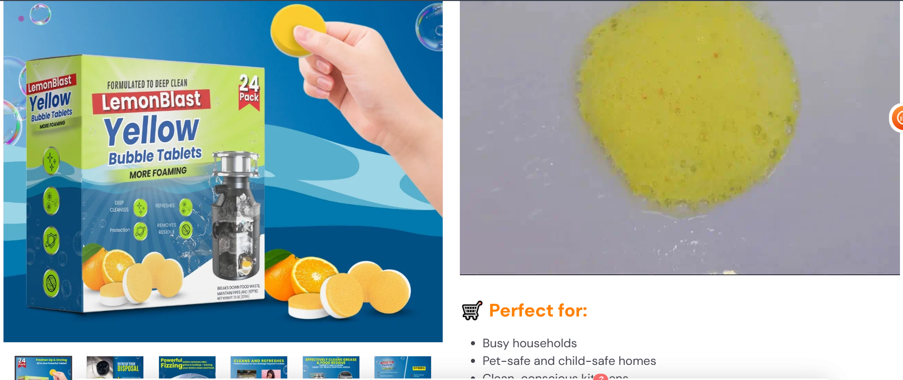 Drain cleaning tablets